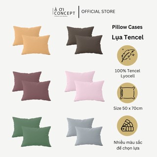 Vỏ gối nằm trơn 50 x 70 cm 100% tencel cao cấp
