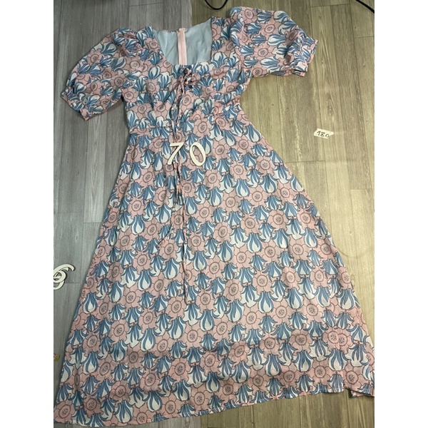 2hand đầm hoa dài kiểu eo 70cm mã 180