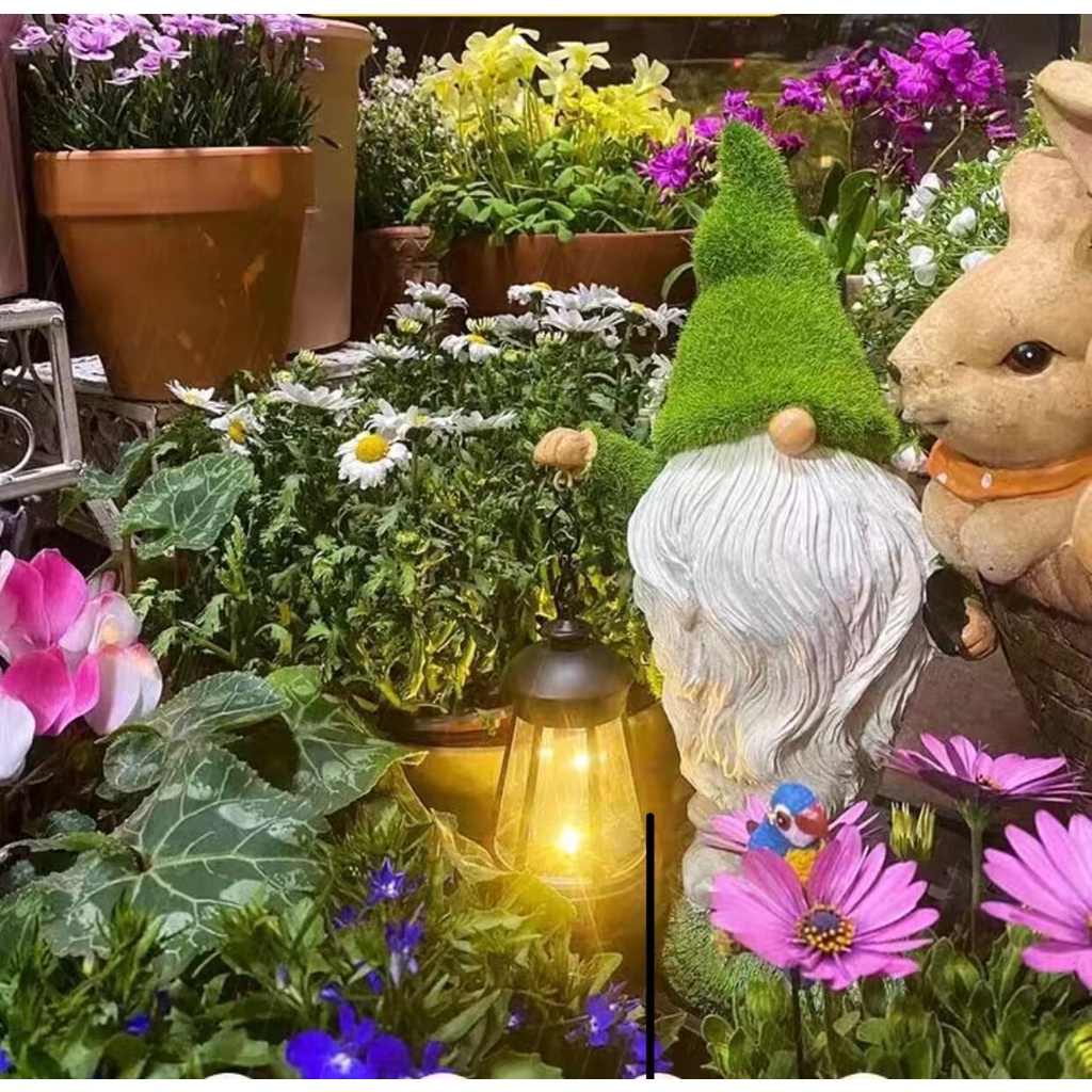 Mô Hình Chú lùn Xách đèn Hấp thụ năng lượng mặt trời Trang Trí Sân Vườn Giáng sinh