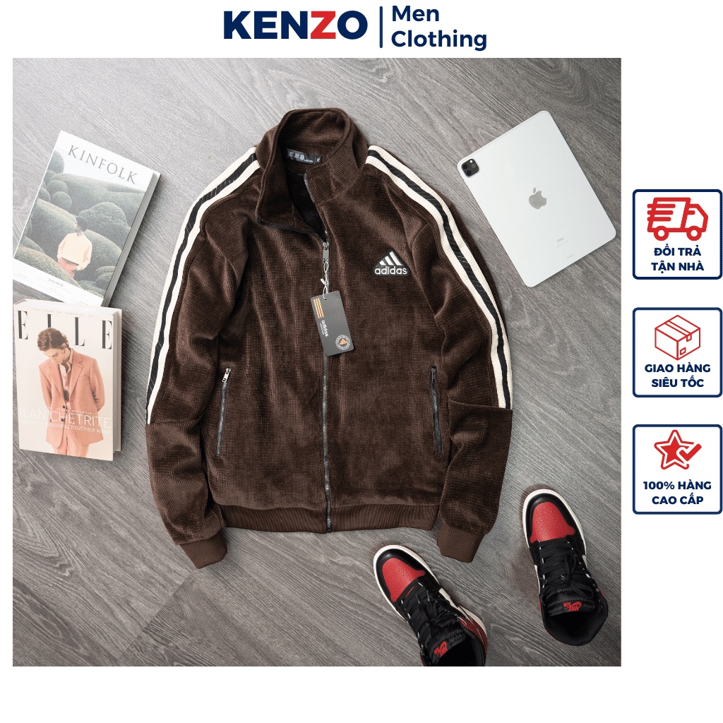 Áo khoác nhung bền đẹp hai màu sang trọng lớp nhung ấm áp Hàng cao cấp Kenzo KZ05 Đồ bộ nam mùa đông