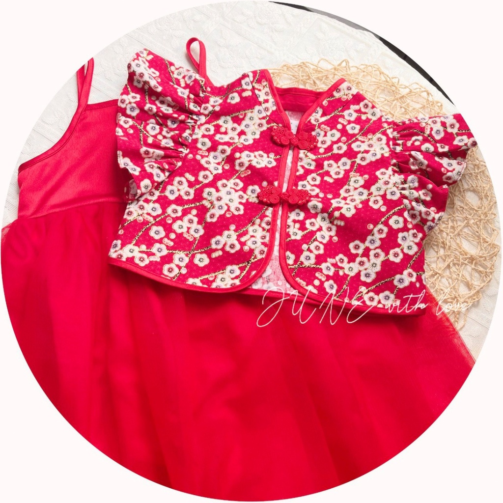 Sườn xám bé gái Oli River, June With Love 10-30kg đầm sườn xám cho bé gái mặc tết