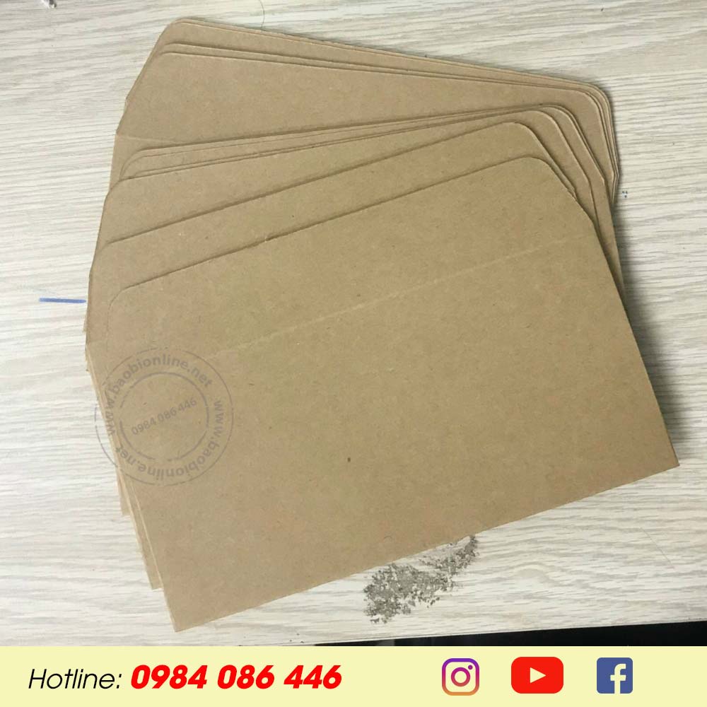 BAO THƯ KRAFT NHẬT KHÔNG IN NẮP NGANG 8 x 16.5 CM - BAOBIONLINE