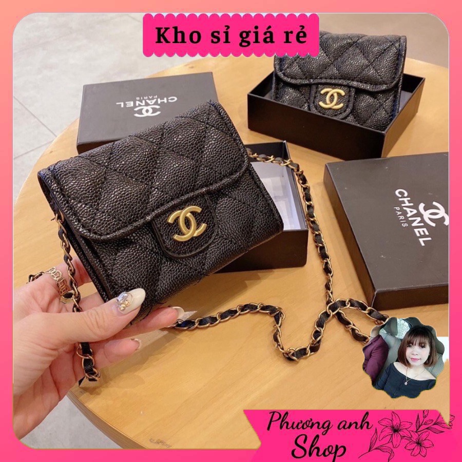 🌸 Túi xách mini size 12cm đeo chéo dây xích có nhiều ngăn