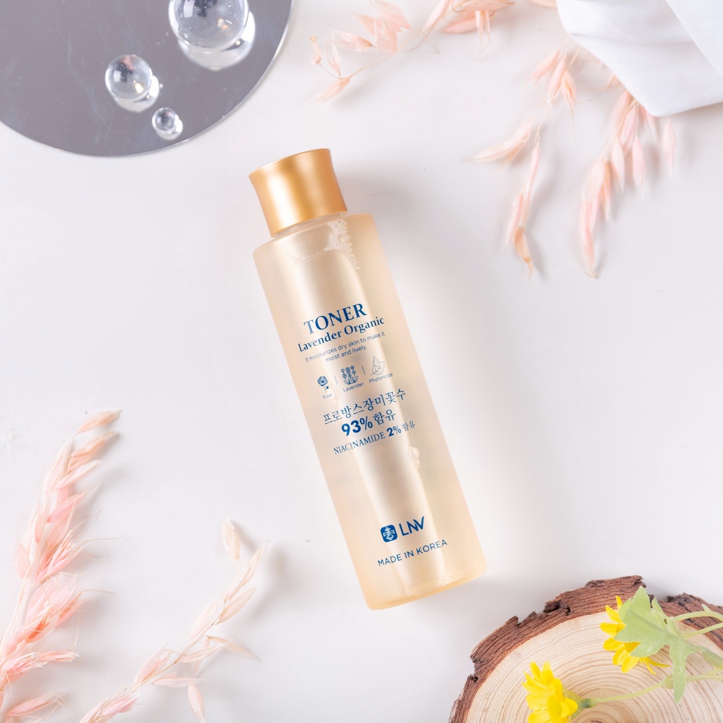 Nước Hoa Hồng Lavender Organic Hàn Quốc Phiên Bản Nâng Cấp 200ml, Chống Lão Hoá, Cấp Ẩm, Sạch Bụi Bẩn, Kháng khuẩn