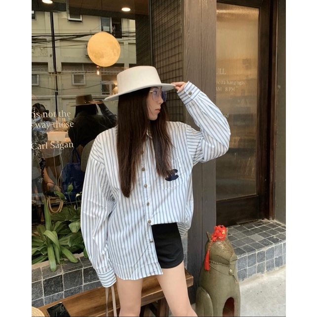 Áo sơ mi kẻ sọc xanh LiLi ROOM