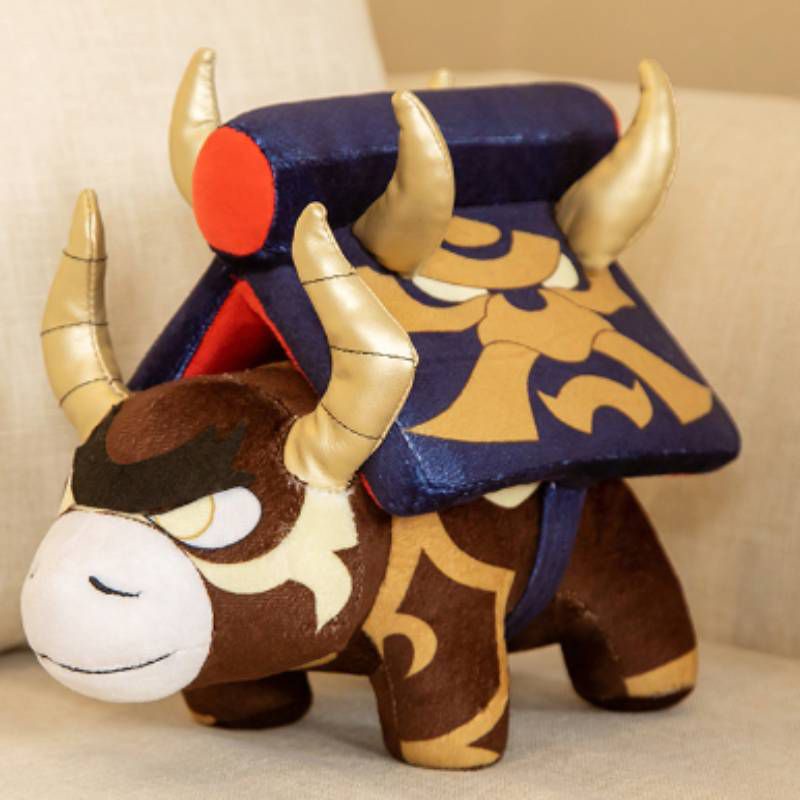 Búp Bê Nhồi Bông Hình Bò Sữa Arataki Rock Plushie Itto Genshin Làm Quà Giáng Sinh