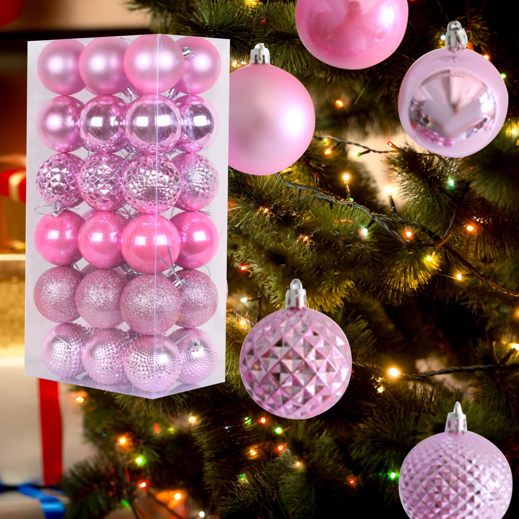Set 36 Trái Châu Trang Trí Giáng Sinh