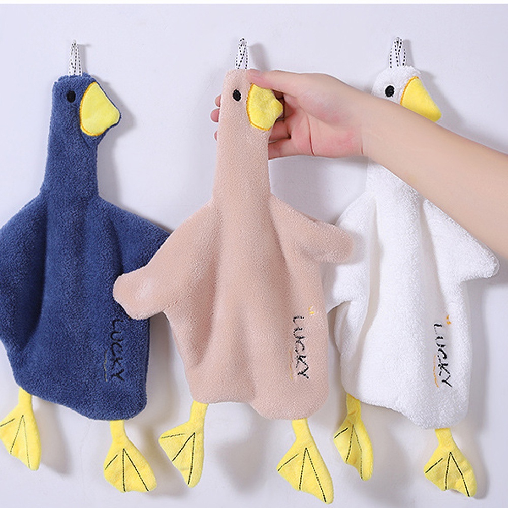 Khăn Lau Tay Mềm Mại Thấm Hút Tốt In Họa Tiết Chú Vịt Dễ Thương Dành Cho Các Bé