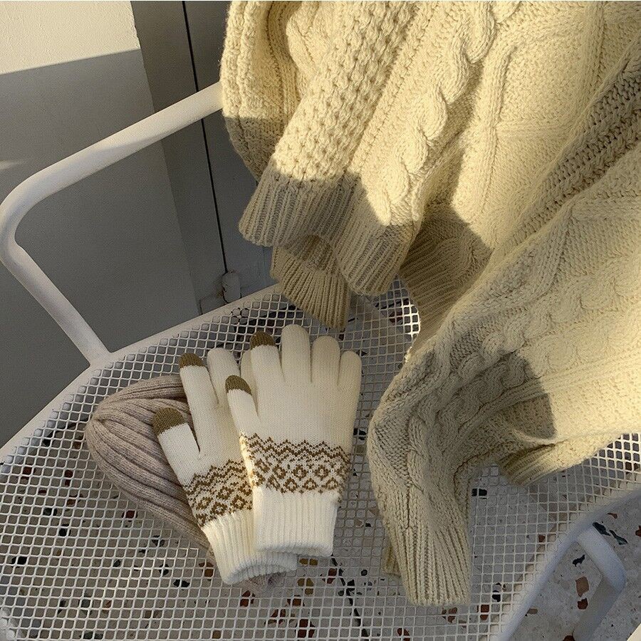 Găng Tay Len Nhung Hở Ngón Chống Lạnh Cho Nam Và Nữ