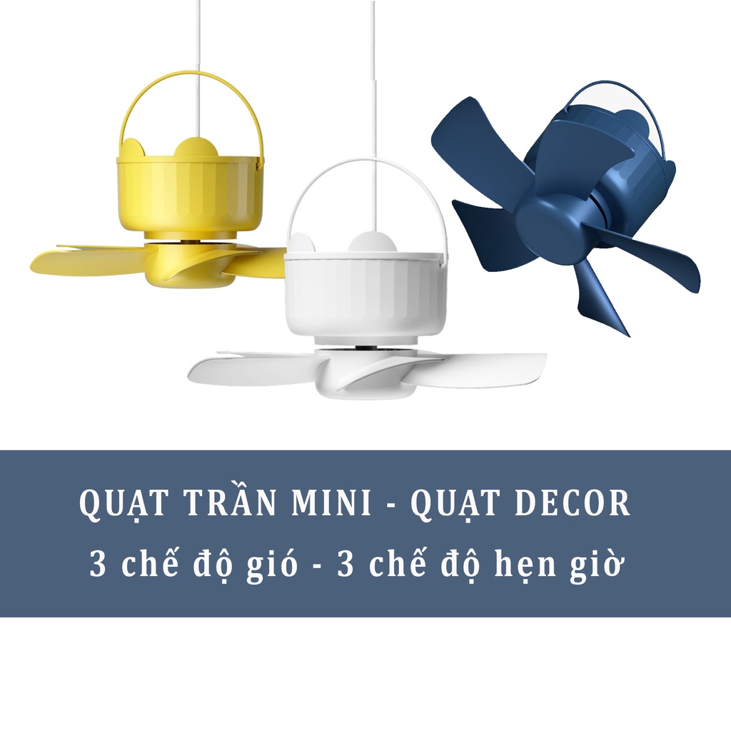 Quạt Trần Đuổi Ruồi Treo Trang Trí Decor Nhà Cửa Quạt Trần Cho Bé Mini Loại Cắm Điện Trực Tiếp
