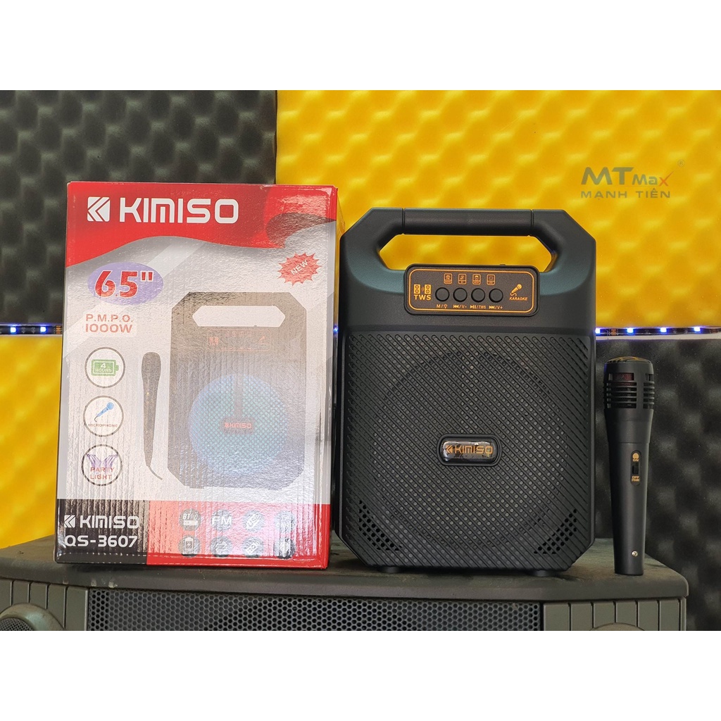 Loa karaoke Kèm Mic Kimiso QS-3607 chất âm khá kích thước nhỏ gọn karaoke mang đi chơi đi du lịch công suất 20W