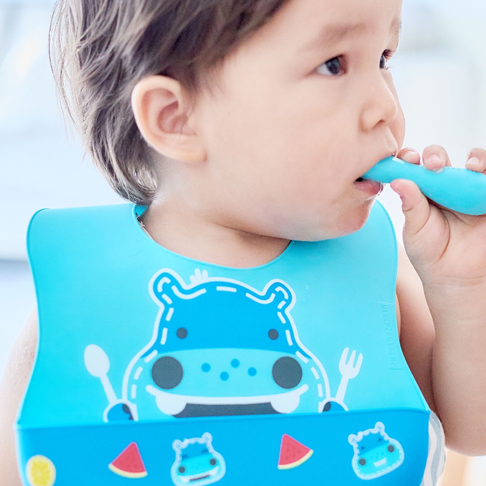 Yếm silicon ăn dặm cổ dán cho bé Marcus &amp; Marcus, từ 6 tháng - Lucas