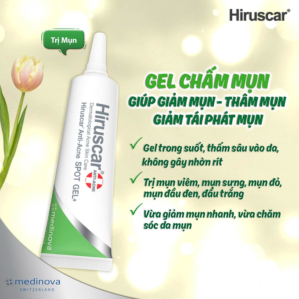 Gel xử lý mụn Hiruscar Anti-Acne Spot Gel+