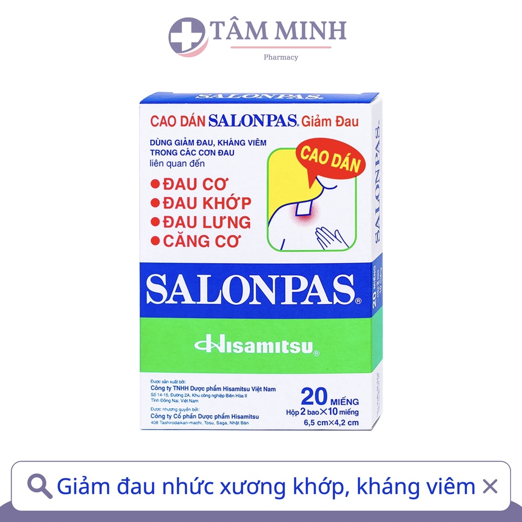 SALONPAS MIẾNG DÁN GIẢM SƯNG ĐAU