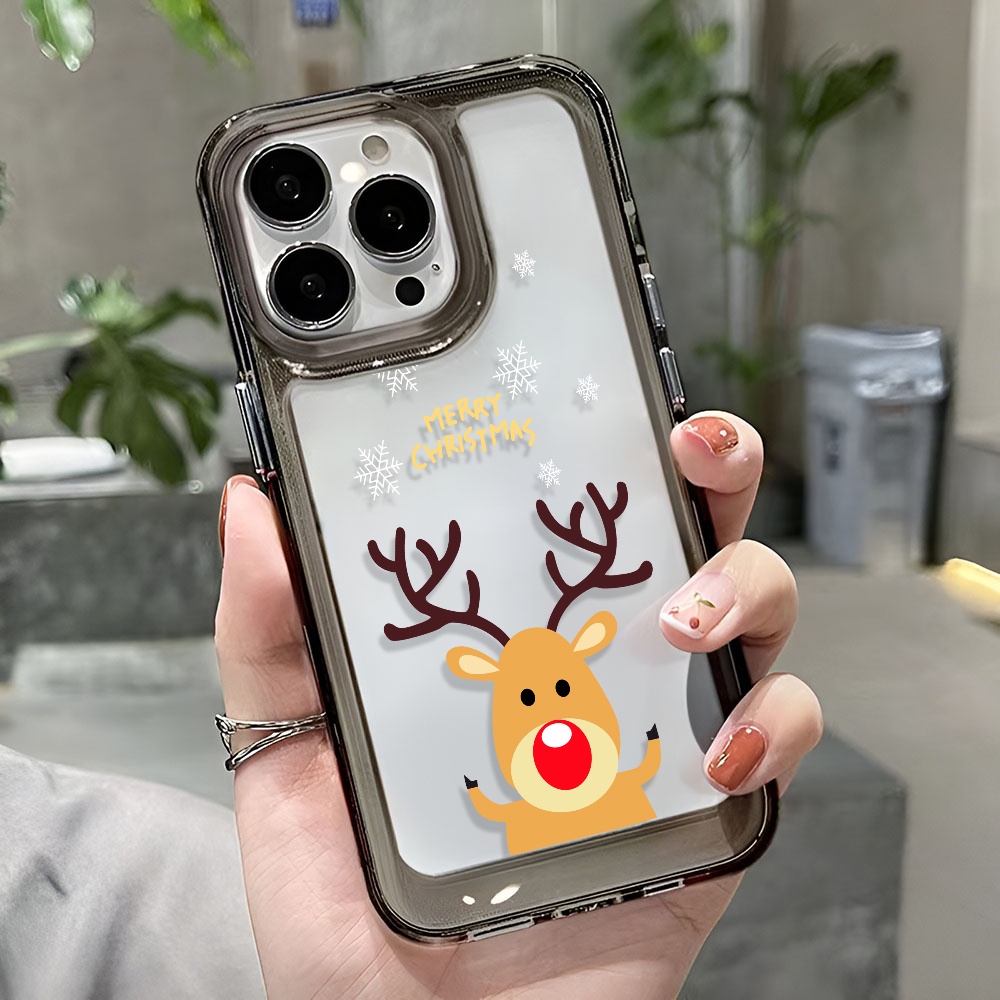 Ốp Điện Thoại Trong Suốt Họa Tiết Giáng Sinh Cho iphone 14 Pro Max 13 11 12 7Plus X XR XS Max 8 7