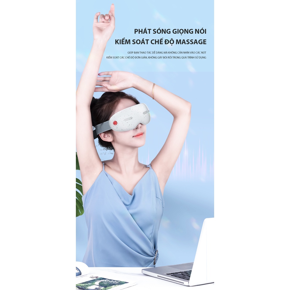 Máy massage mắt thông minh BUMAS BE01 – Massage rung điểm bấm huyệt – thúc đẩy lưu thông máu – giãn cơ – giảm căng thẳng