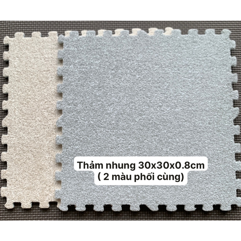 Thảm xốp chất nỉ, nhung hàng đẹp kích thước 30x30cm có độ dày 0.5cm,0.8cm 1cm