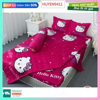 Ga trải giường bo chun xunh quanh[kích thước 1m8x2m]có chọn mẫu hcm[mẫu kitty cờ anh]