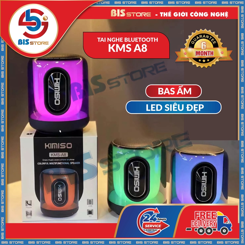 Loa Bluetooth KMS A8 - Led Đẹp, Bass Ấm - Bảo Hành Chính Hãng