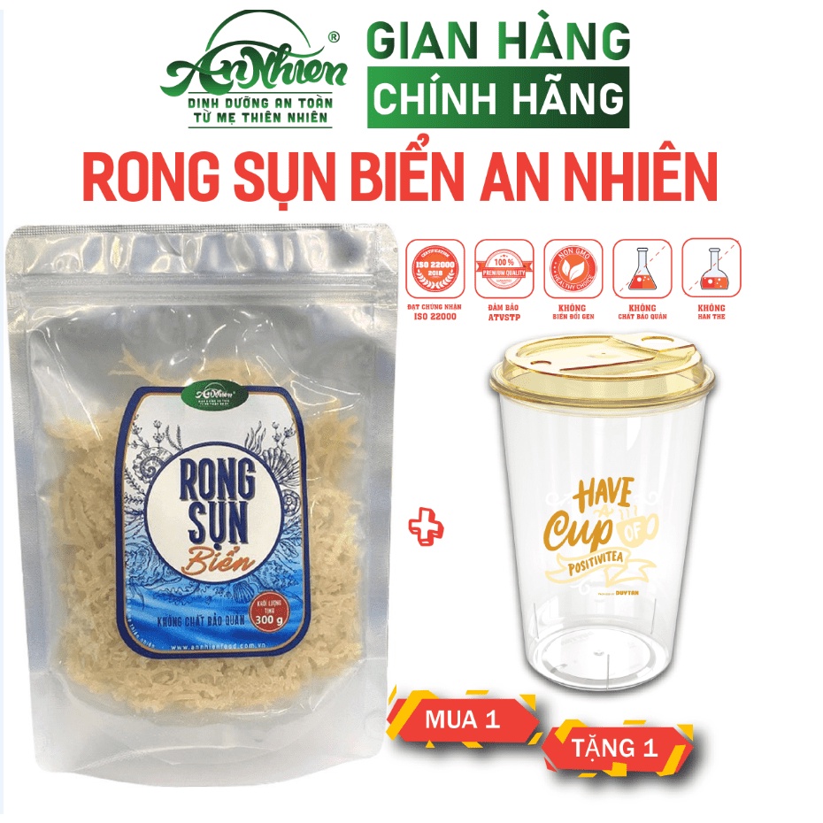 RAU SẠCH, Rong Sụn Biển An Nhiên 300g MUA 1 TẶNG NGAY 1 LY TRONG 600ML, Thực Phẩm Chay, Healthy