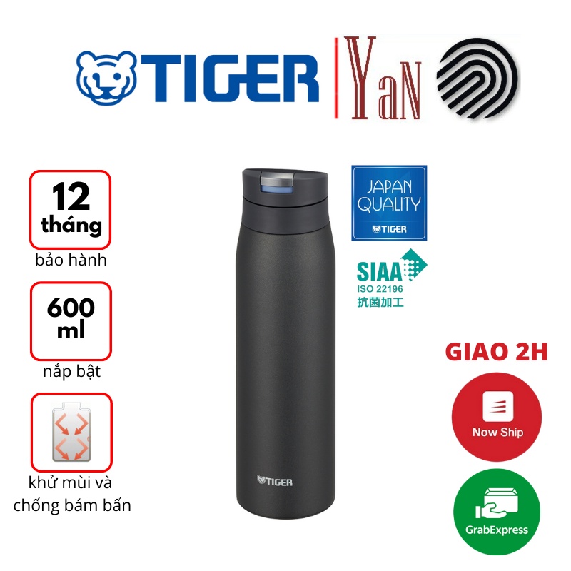 Bình giữ nhiệt Tiger MCX-A602 (KEV) - Nắp Bật - 600ml - Hàng chính hãng