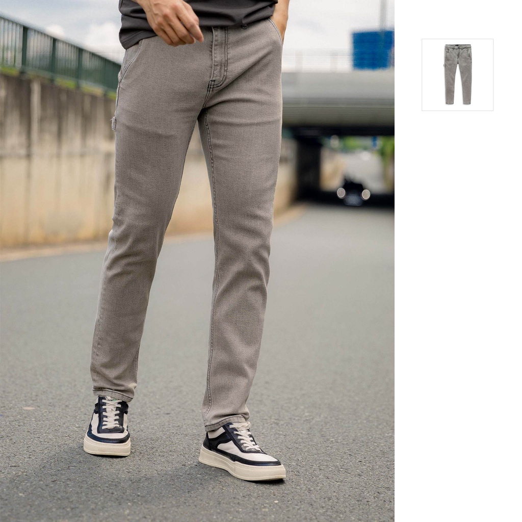Quần Jean Nam SlimStraight Light Extra , Chất Vải Cotton Pha Spandex Thoải Mái , QJ004255 ,SOMEHOW