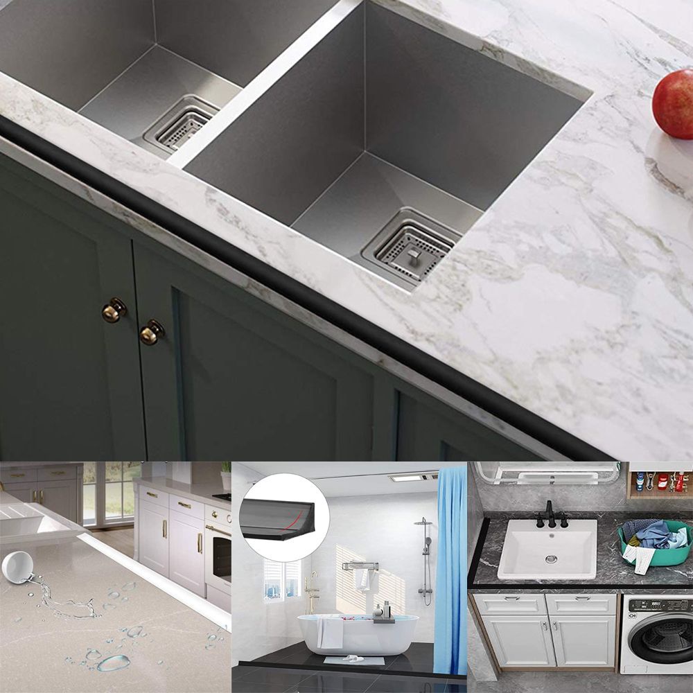 A-LIFE Dải Chặn Nước Bằng Silicone Tự Dính Chống Trượt Có Thể Uốn Cong Cho Nhà Tắm