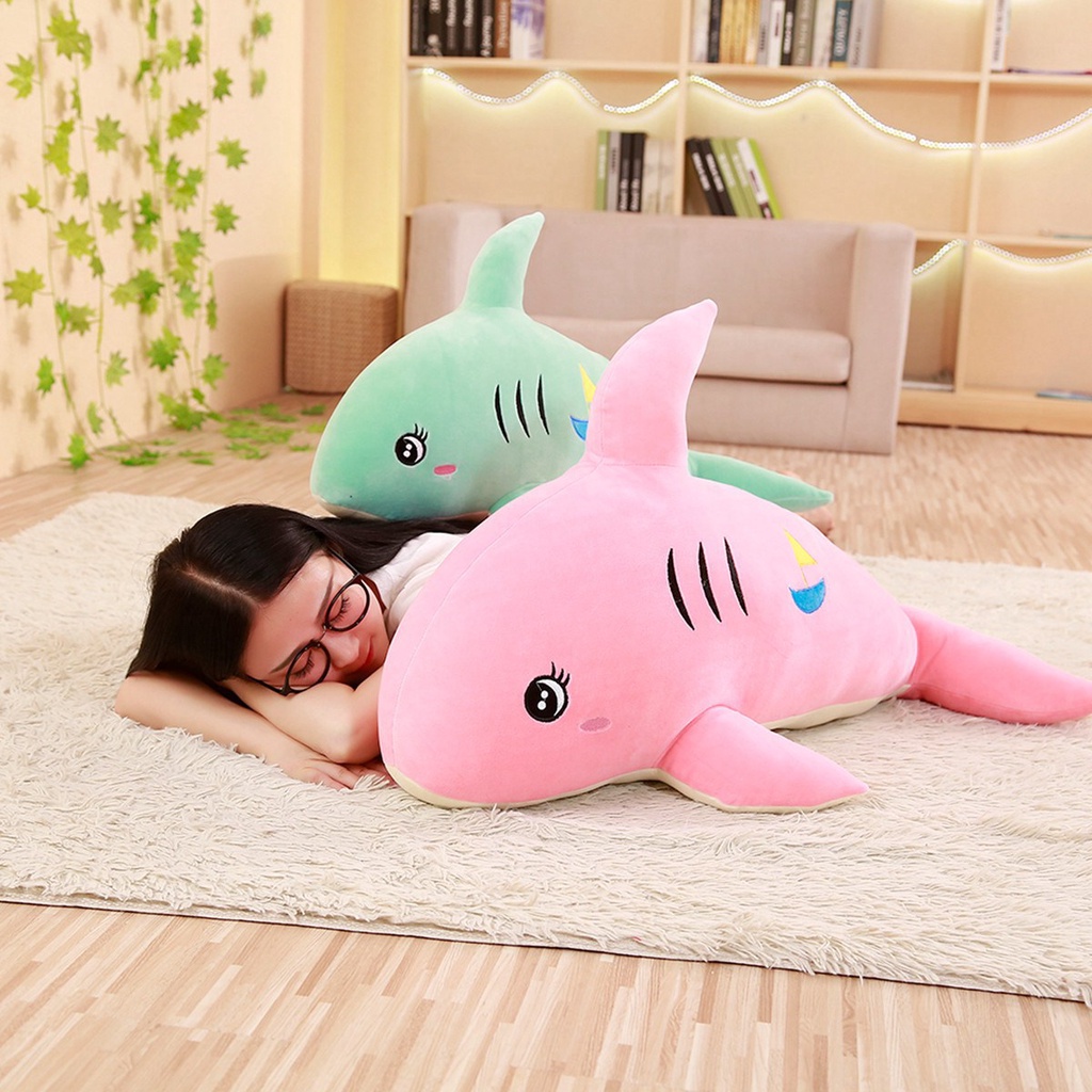 Gối ôm gấu bông cá heo chất liệu vải lông nhung siêu mịn