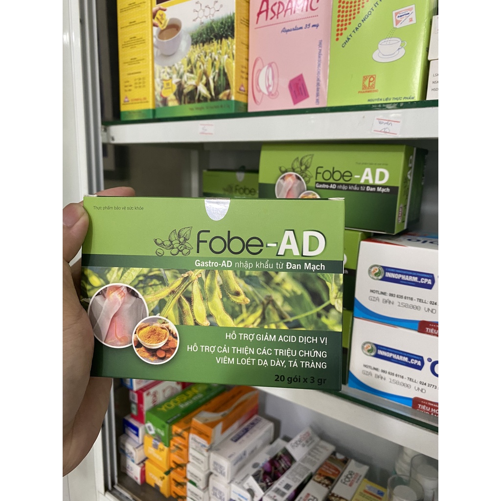 Fobe-AD hỗ trợ giảm Aicid dịch vị ợ chua, viêm dạ dày- hộp 20gói