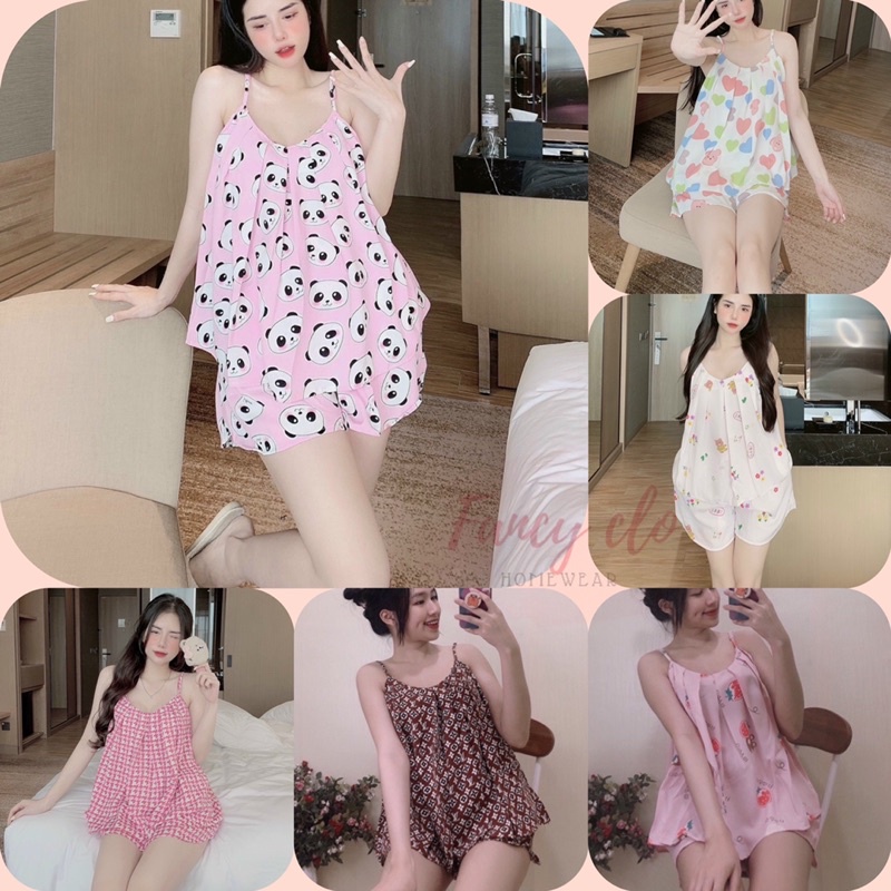 (Fancy clo)Đồ Ngủ 2 Dây ,Set lụa 2 dây,Đồ Ngủ Nữ Lụa Mango Cao Cấp Mềm Mại Xinh Xắn Phong Cách Dễ Thương(bảng2)