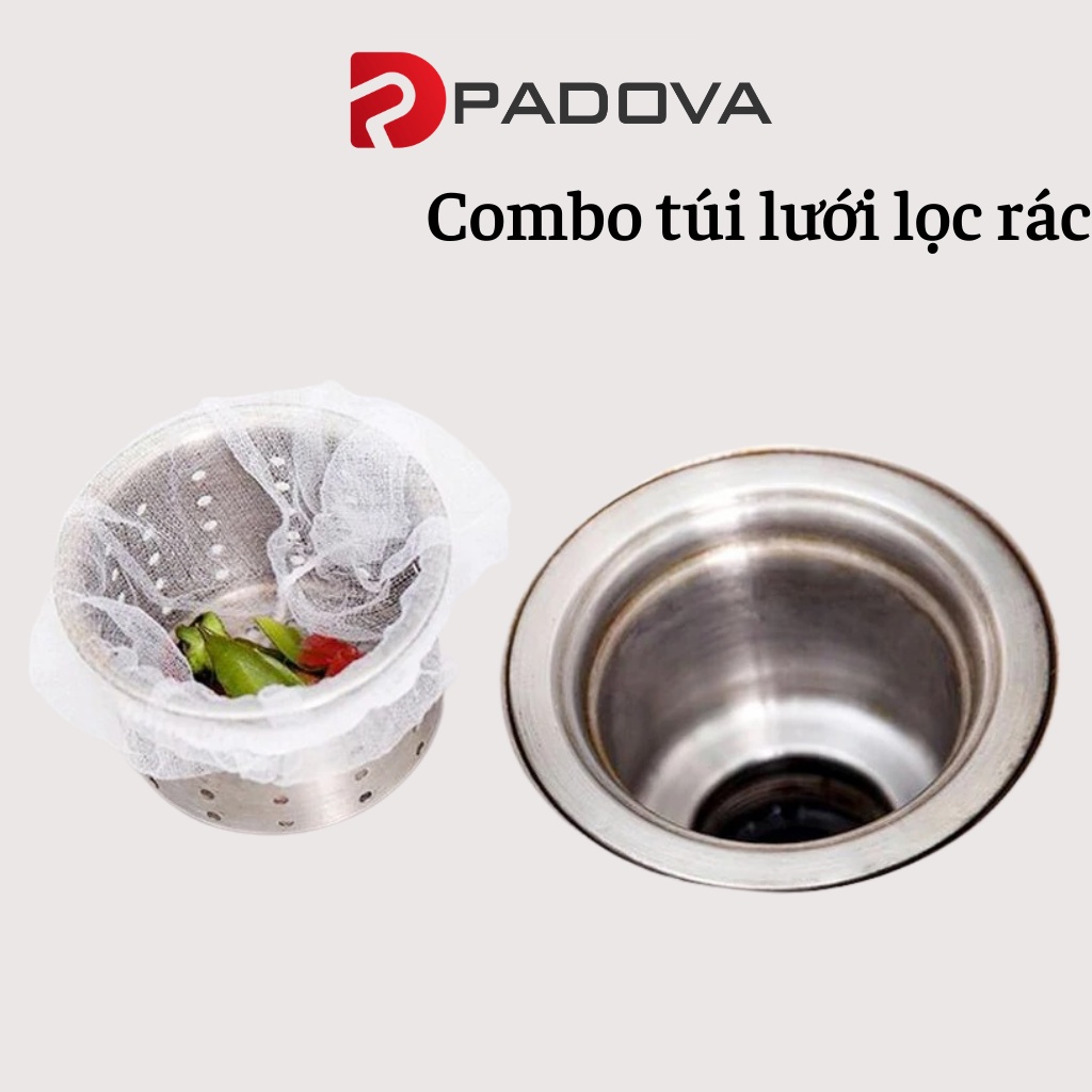 Combo 30 Túi Lưới Lọc Rác Bồn Rửa Chén Thông Minh Tiện Dụng PADOVA 3141