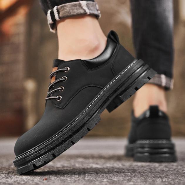 Giày Boot Nam Cổ Thấp Màu Đen NEVE GN405