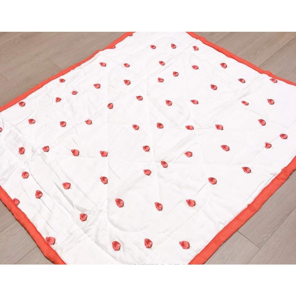 Chăn xô Muslin trần bông cho bé, Chăn bông viền mềm mịn khổ rộng, Chăn siêu nhẹ cho bé sơ sinh Bé Bơ Store