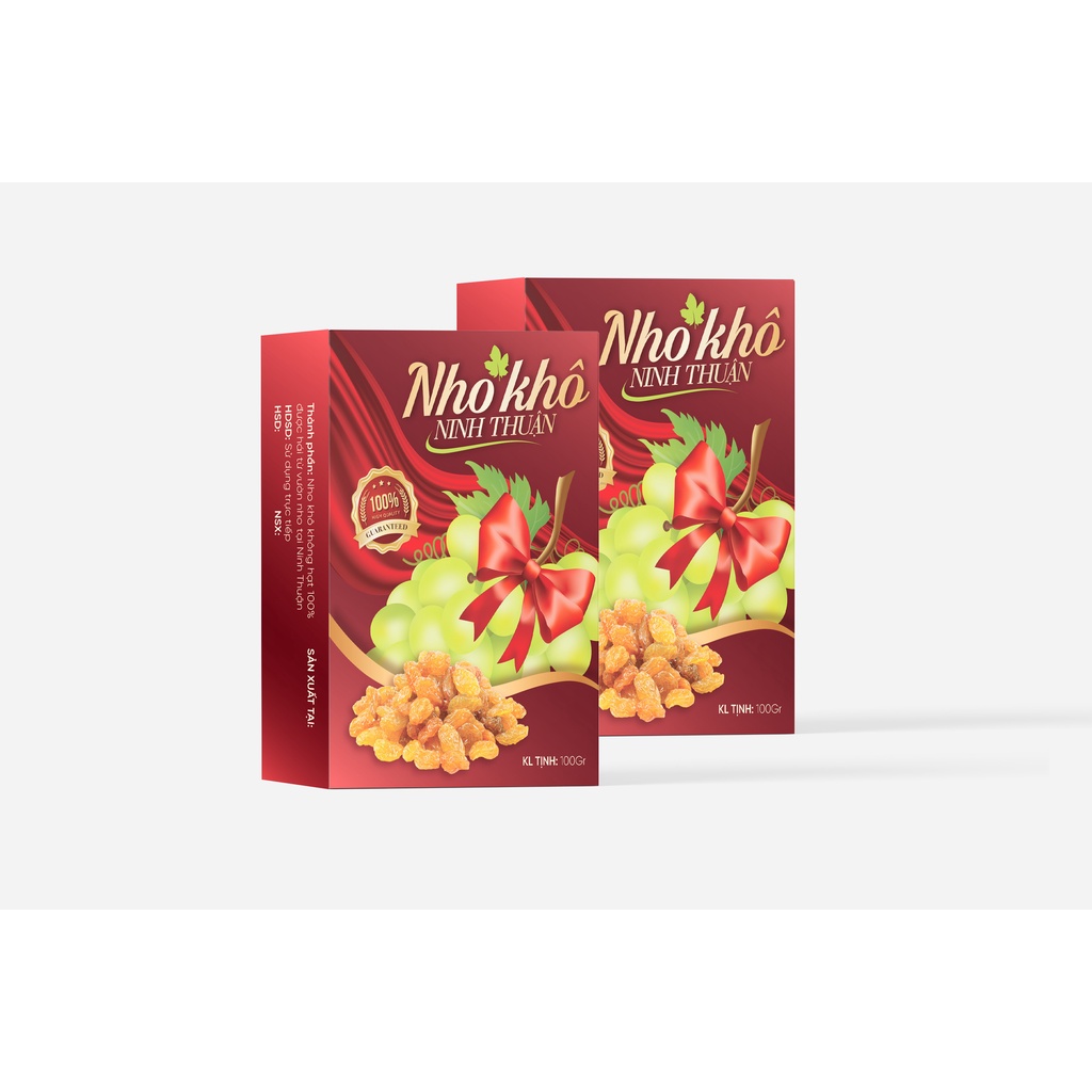 Nho Khô Không Đường Ngọt Thanh Nguyên Vị Nho ( Hộp 100g)