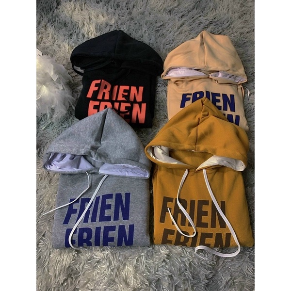 Áo Hoodie Unisex Nam Nữ Áo Hoodie Dáng Rộng 🍊 Áo Hoodie Nữ Tay Rộng Lót Bông Dáng Rộng Chữ Frien Mũ 2 Lớp Ullzang