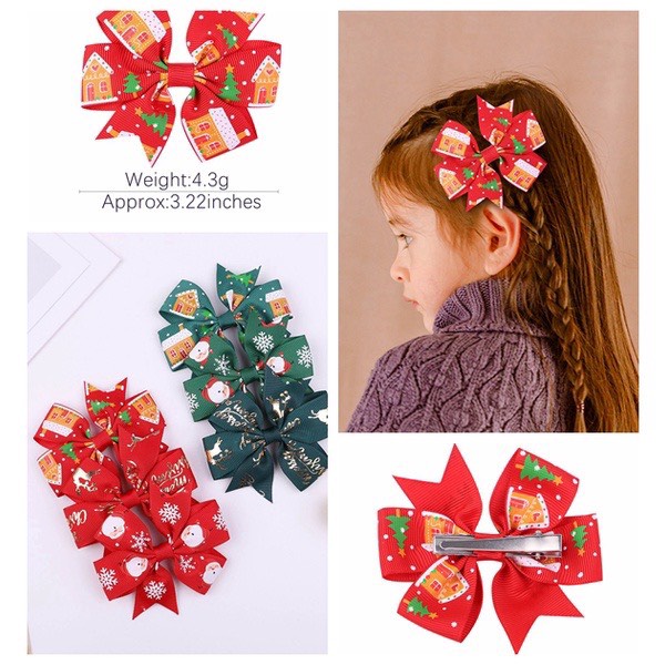 HOTTREND| SET 2 KẸP TÓC NƠ GIÁNG SINH NOEL SIÊU ĐÁNG YÊU CHO BÉ | XƯỞNG MAY BIBO
