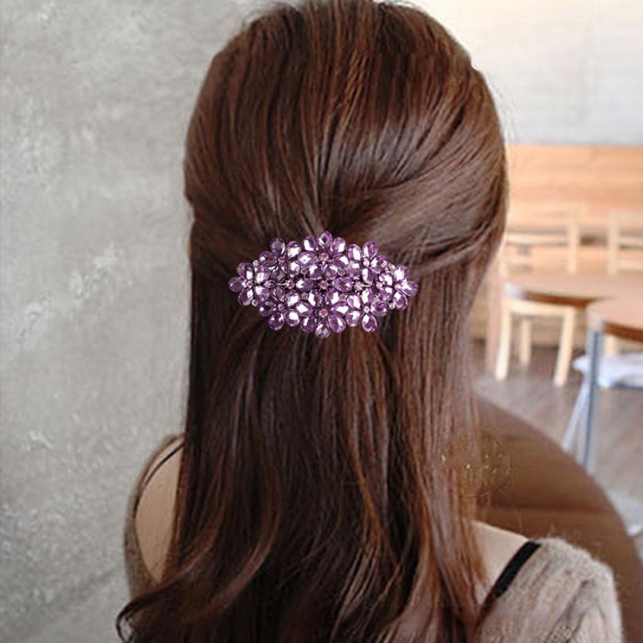 Kẹp TóC HìNh Hoa ĐíNh Kim Cương Giả NhiềU MàU ThờI Trang Cho Nữ