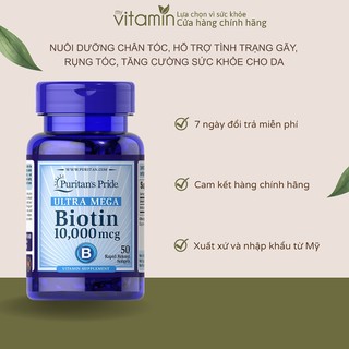 Viên uống mọc tóc, giảm rụng tóc Biotin- Puritan's Pride