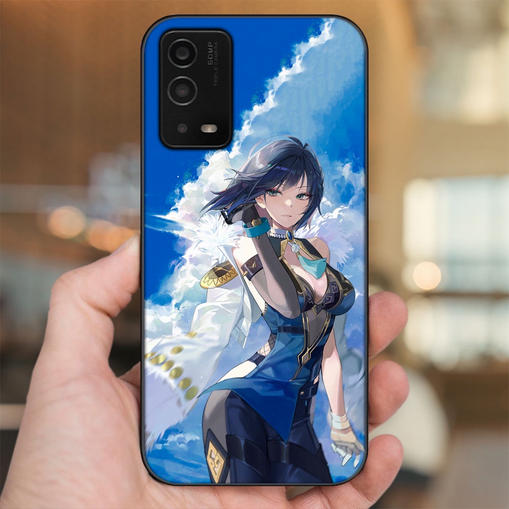 Ốp lưng Oppo A55 4G, A55 5G viền đen in hình Yelan Genshin Impact