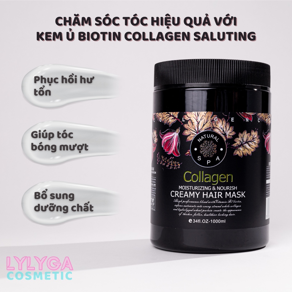 Kem ủ tóc Collagen CPS Natural Spa 1000ml Dầu Xả Ủ hấp chăm sóc tóc mềm mượt phục hồi tóc tự nhiên UT15