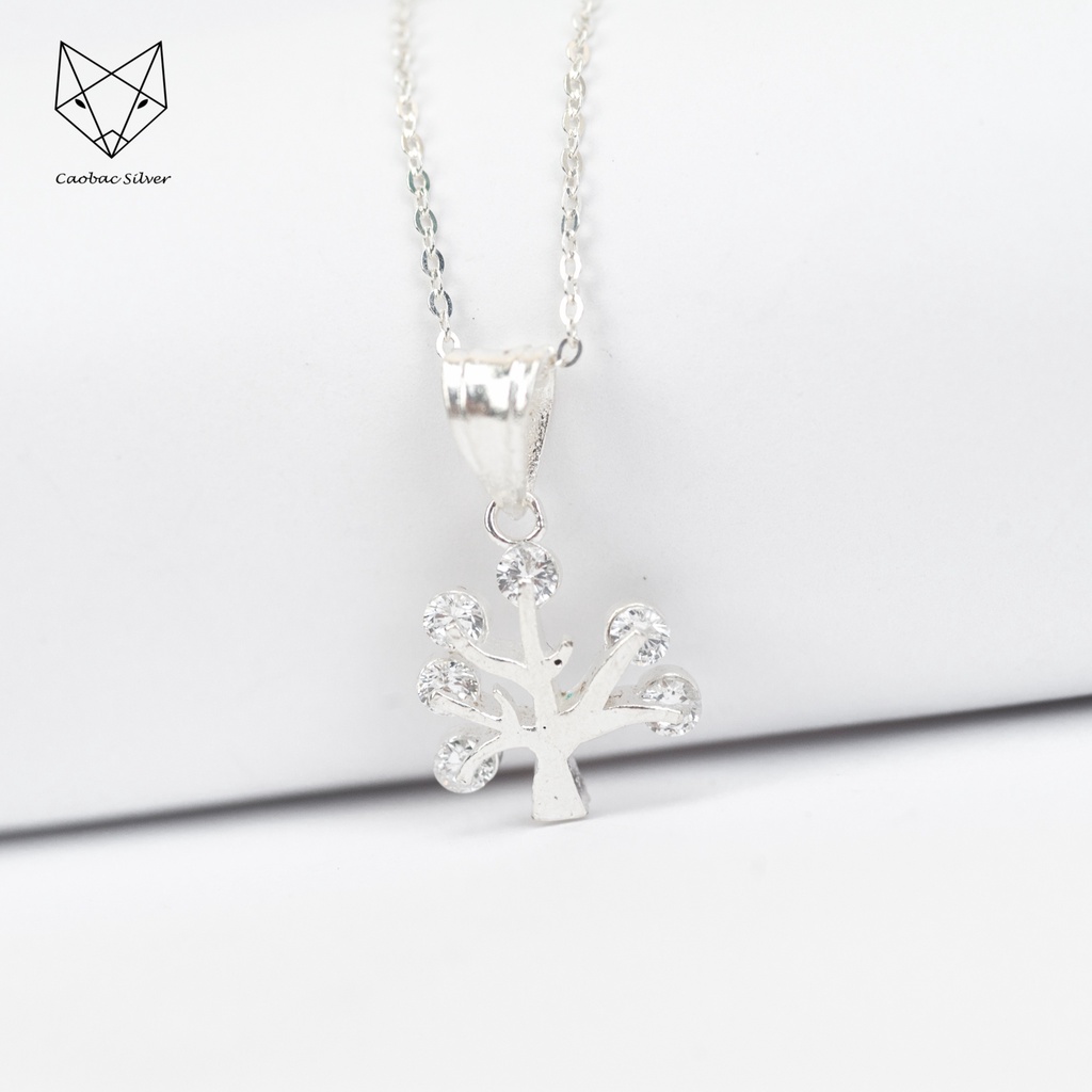 Dây Chuyền Bạc Ta Cao Cấp CaoBac Silver Thiết Kế Hình Cây Lạ Mắt, Độc Đáo Tinh Tế Dành Tặng Riêng Cho Bạn Gái