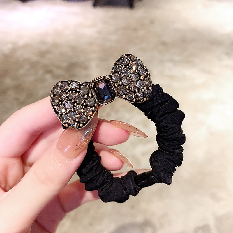 Dây Cột Tóc Co Giãn Đính Đá Pha Lê Lấp Lánh Thời Trang Cho Nữ