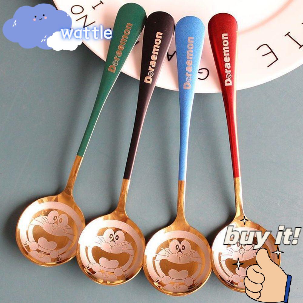 Muỗng Tròn Bằng Thép Không Gỉ Dày Dặn Họa Tiết Hoạt Hình