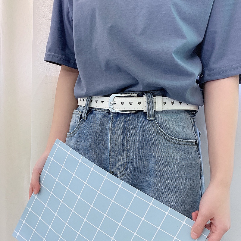 Thắt Lưng Họa Tiết Trái Tim Đơn Giản Phong Cách Retro Với 5 Màu Tùy Chọn Cho Nữ