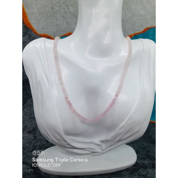 Vòng cổ T H Ạ C H A N H cắt giác 4ly phối Ombre tông hồng