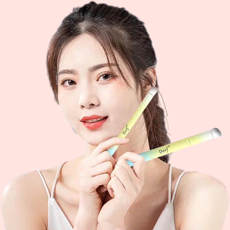 Bộ 2 cọ trang điểm Derf Tay cầm bằng gỗ chuyên nghiệp sử dụng cọ cho Che Khuyết Điểm D270+370