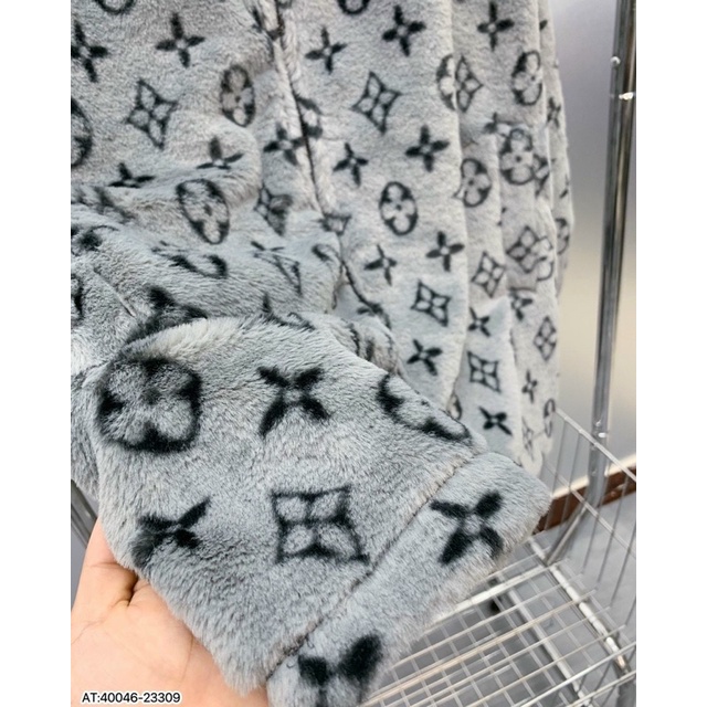 Áo khoác lông nam nữ L.V,áo khoác lông mùa đông siêu ấm hoạ tiết L.V