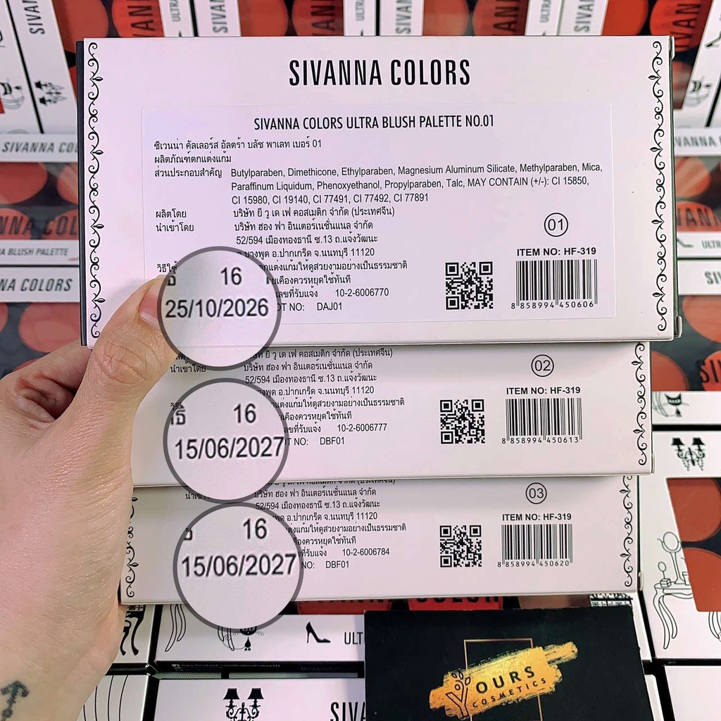 Phấn Má Hồng Tông Cam Cháy, Tạo Khối và Bắt Sáng Sivanna Ultra Brush Palette HF319 No.3