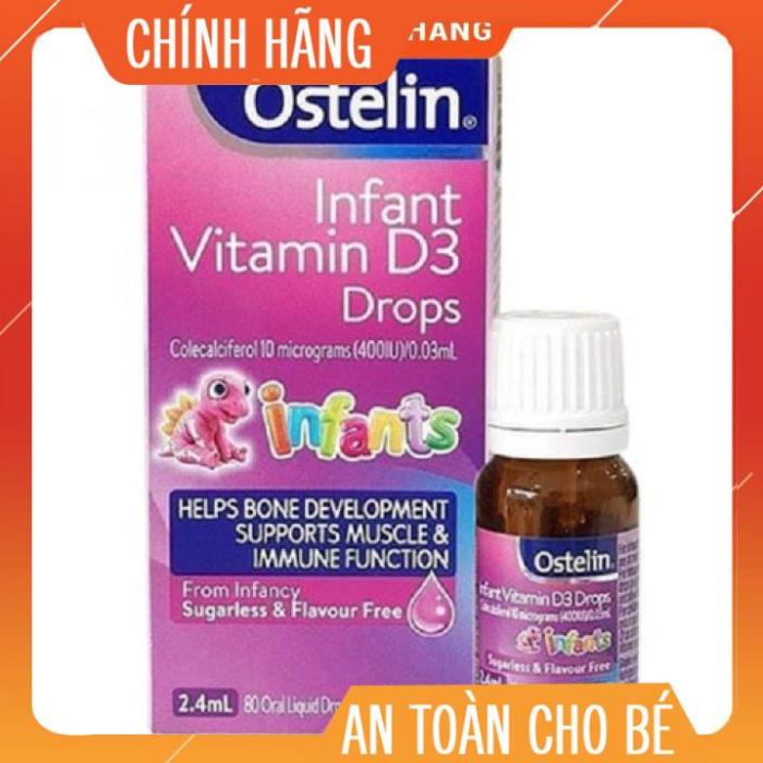 Vitamin D3 Ostelin Drops, Úc (2.4ml) dạng giọt cho trẻ sơ sinh và trẻ nhỏ chính hãng Úc mẫu mới kenbomshop