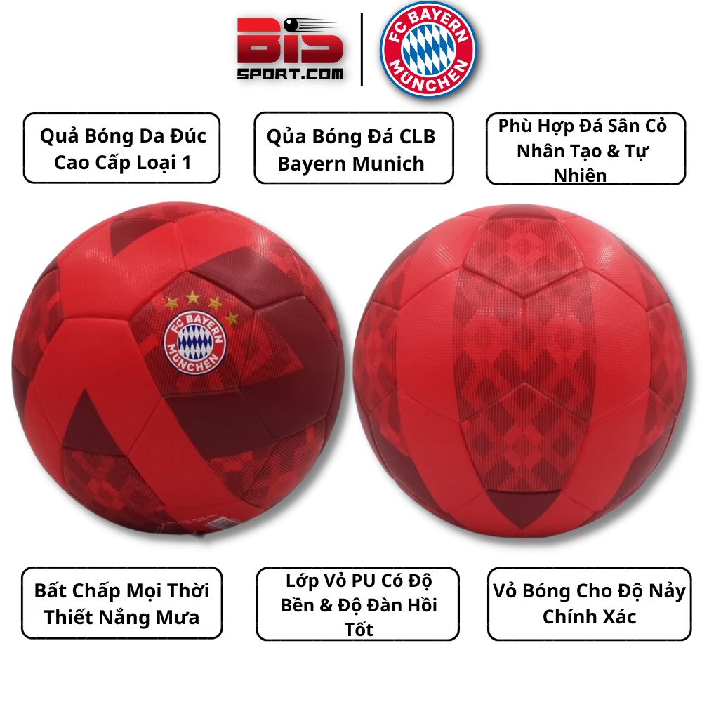 Quả Banh Bóng Đá CLB Bayern Munich - Bóng Đúc Loại 1 Cao Cấp - Da Mềm , Đá Siêu Êm